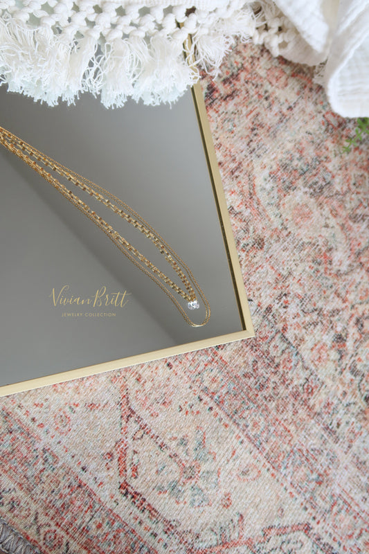 Ashley Double Layer CZ Pendant Necklace