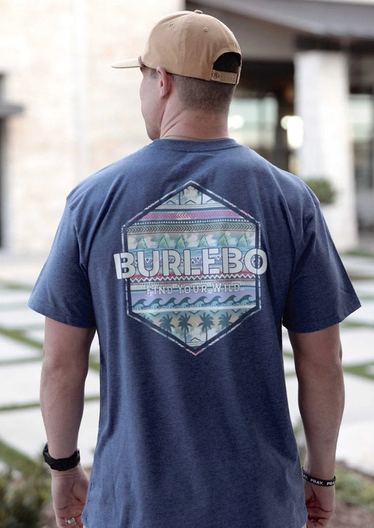 Burlebo Cotton Tee - Palms & Fins Logo