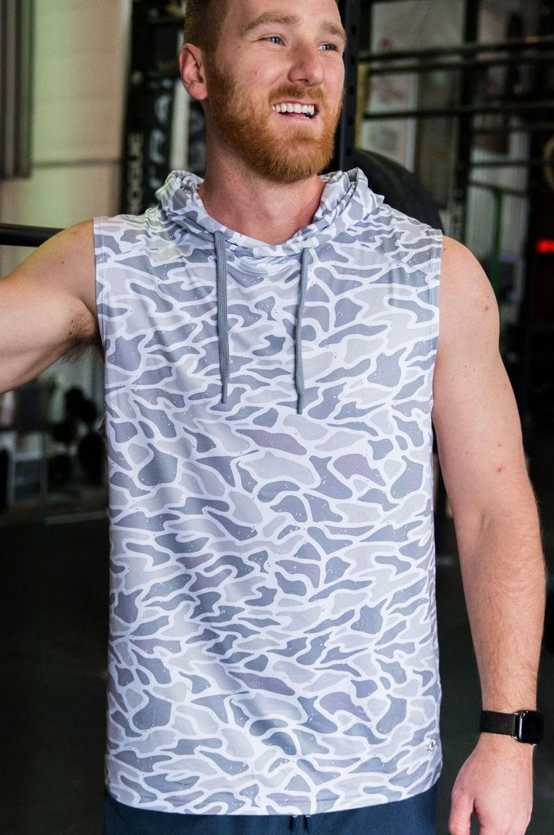 Performance Sleeveless Hoodie - White Camo