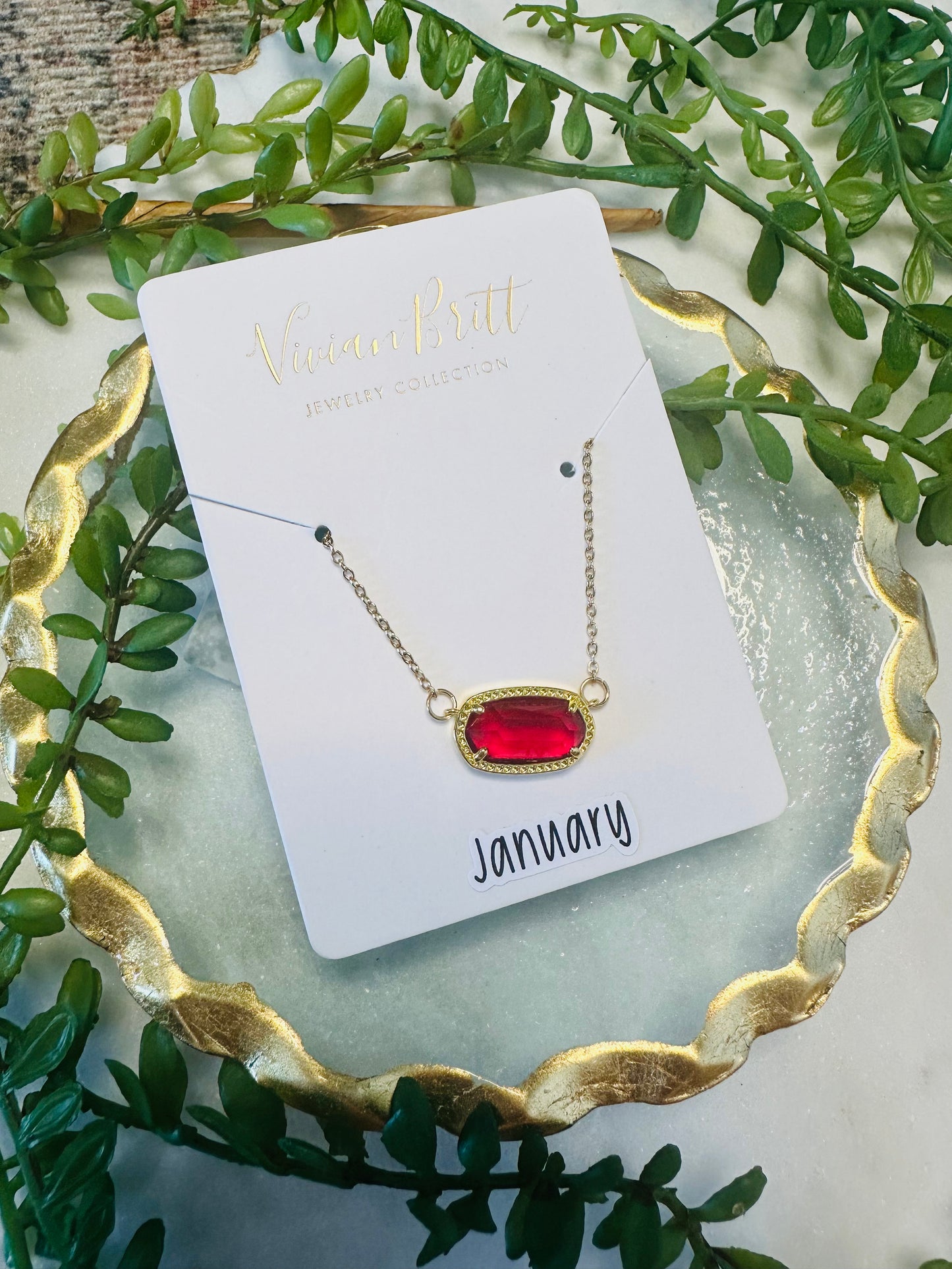 Emma Birthstone Pendant Necklace