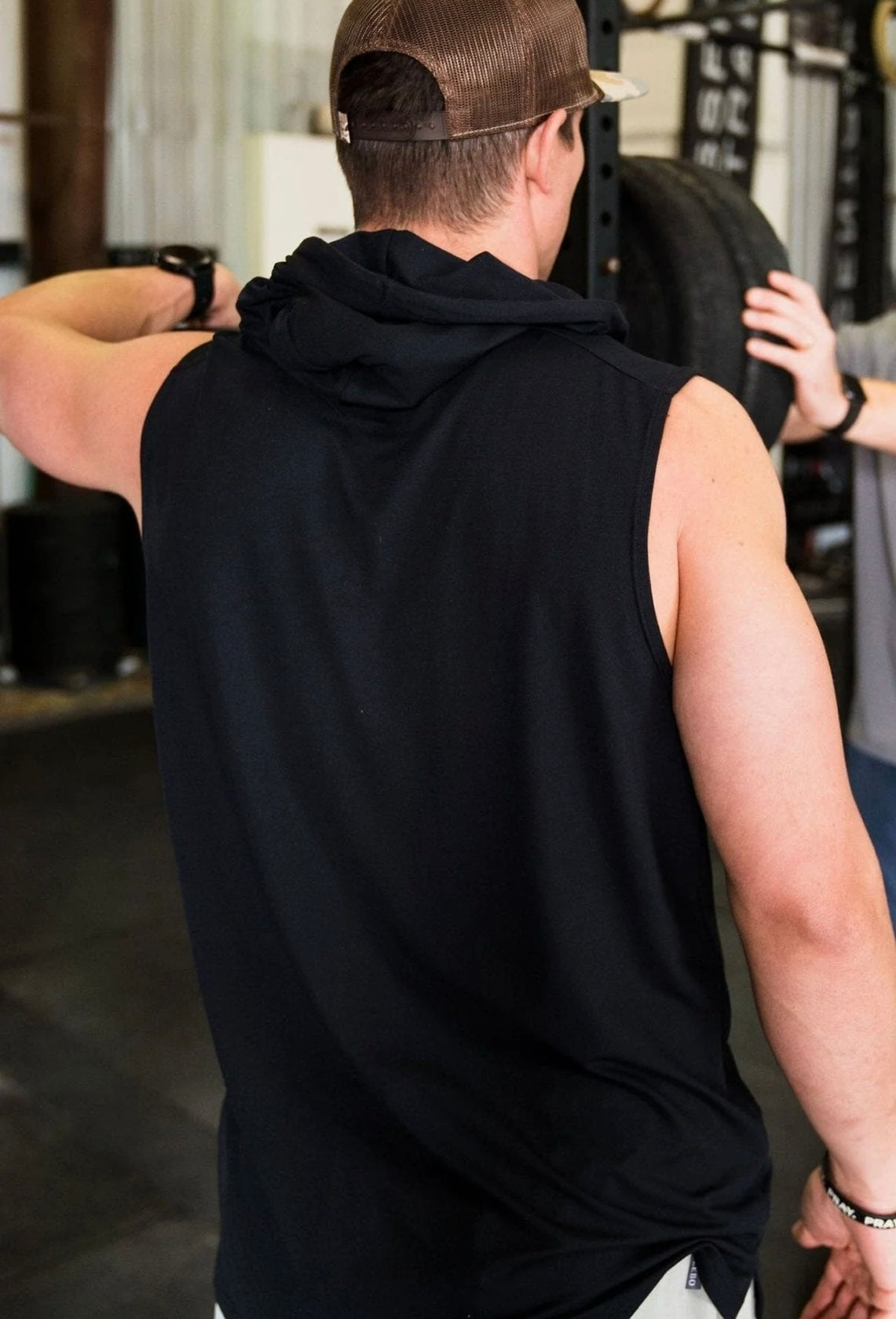 Performance Sleeveless Hoodie - Black