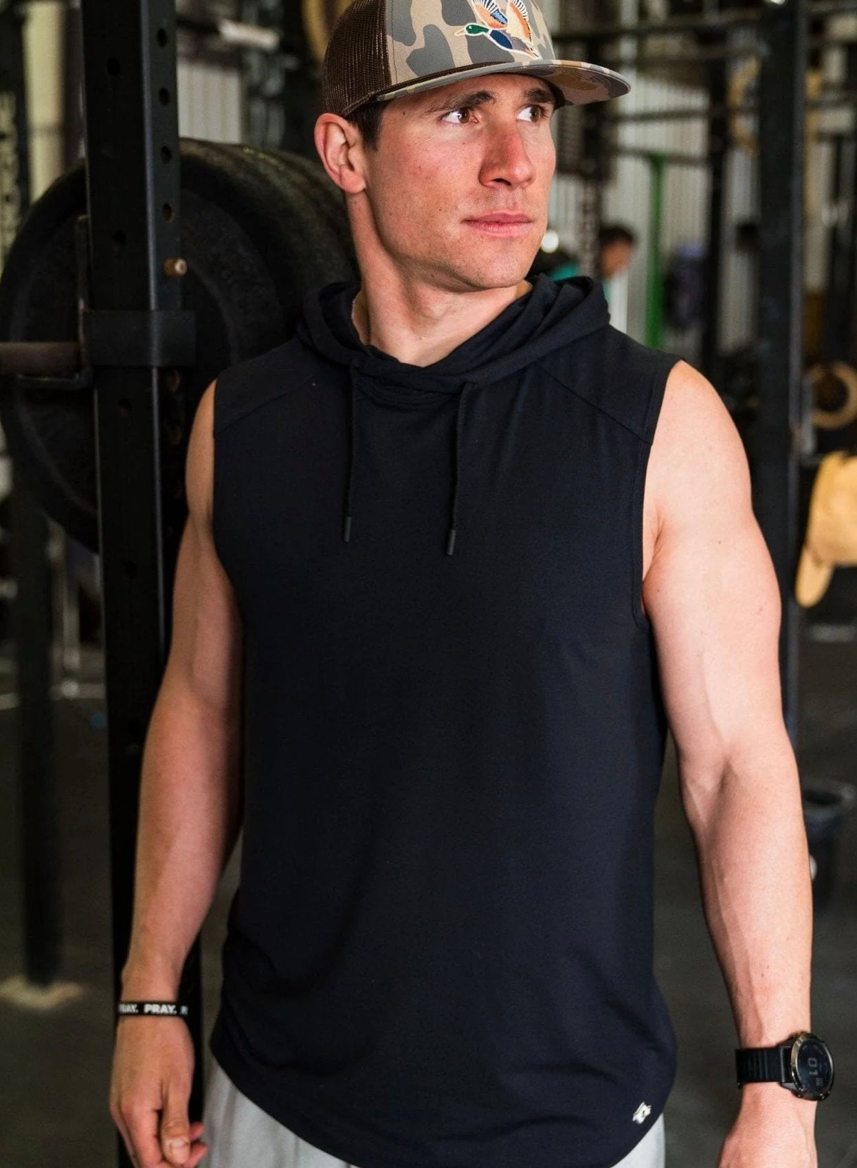 Performance Sleeveless Hoodie - Black