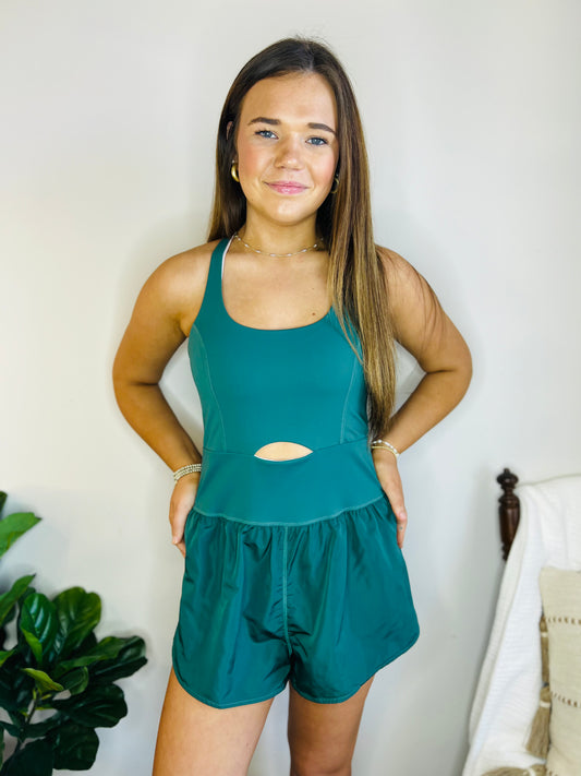 Made For You Athletic Romper - Green