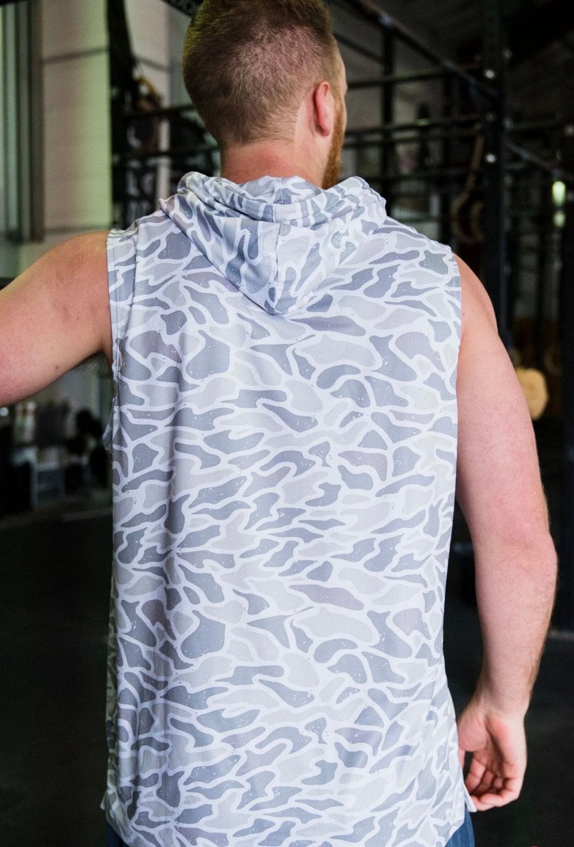 Performance Sleeveless Hoodie - White Camo